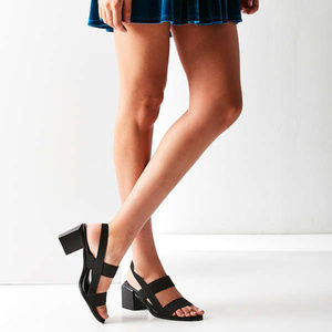 NWOT UO Black Elastic Slingback Heels, Size 8
